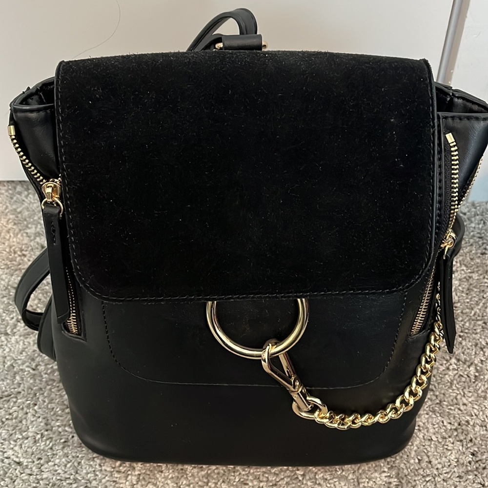 Vici Backpack / purse in black with gold accents